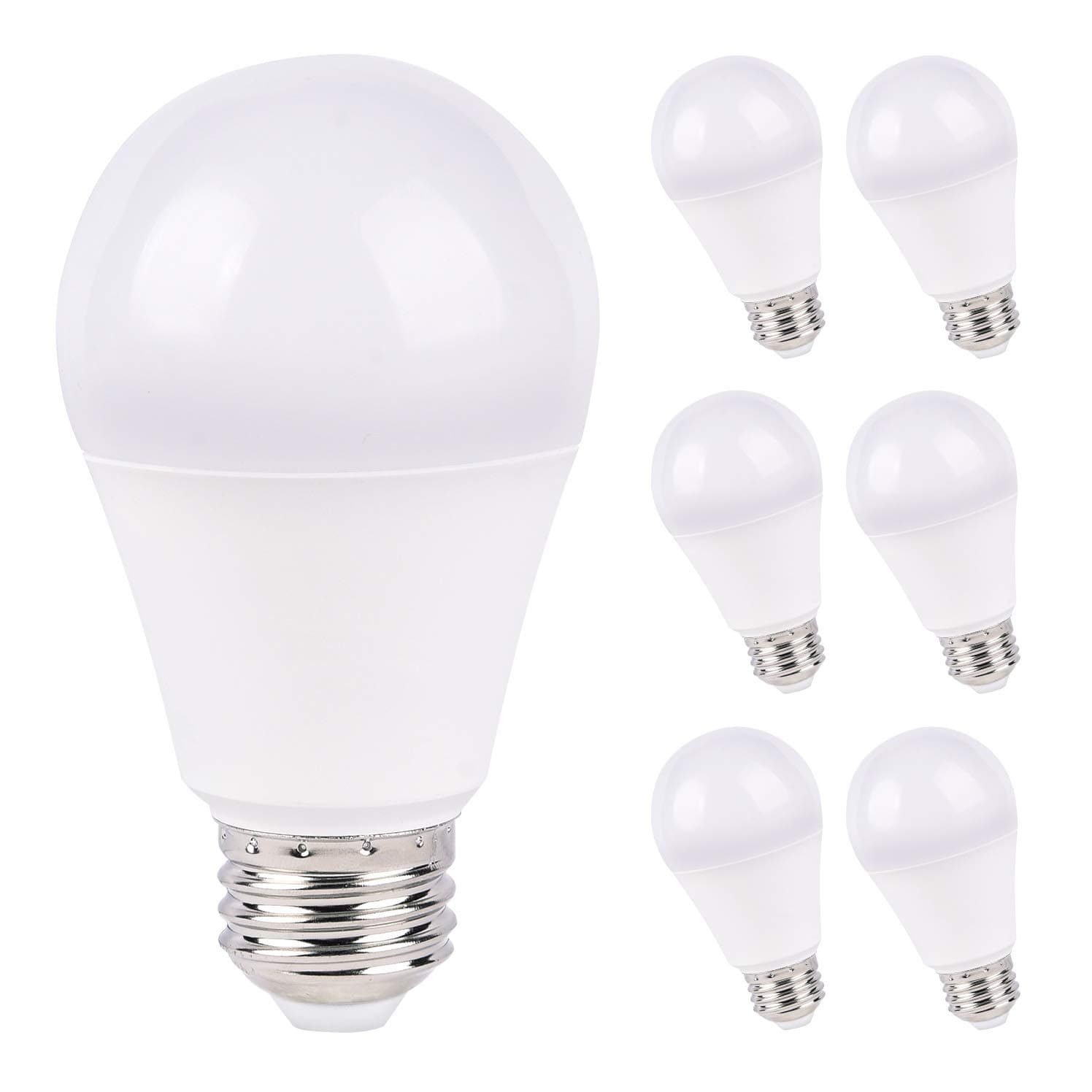 9W LED Light Bulb 60 Watt, E26 Light Bulb, A19 3000k Warm White, 800 Lumens, CRI80 Daylight, Non-Dimmable, UL Listed 6 Pack