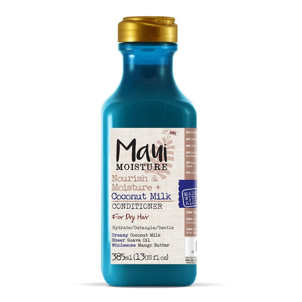 Maui Moisture Nourish & Moisture + Coconut Milk Conditioner, with Guava Oil & Mango Butter, for Dry Hair, Hydrates Hair & Gives It a Healthy Glow & Shine, Sulfate & Silicone Free, Vegan, 385ml
