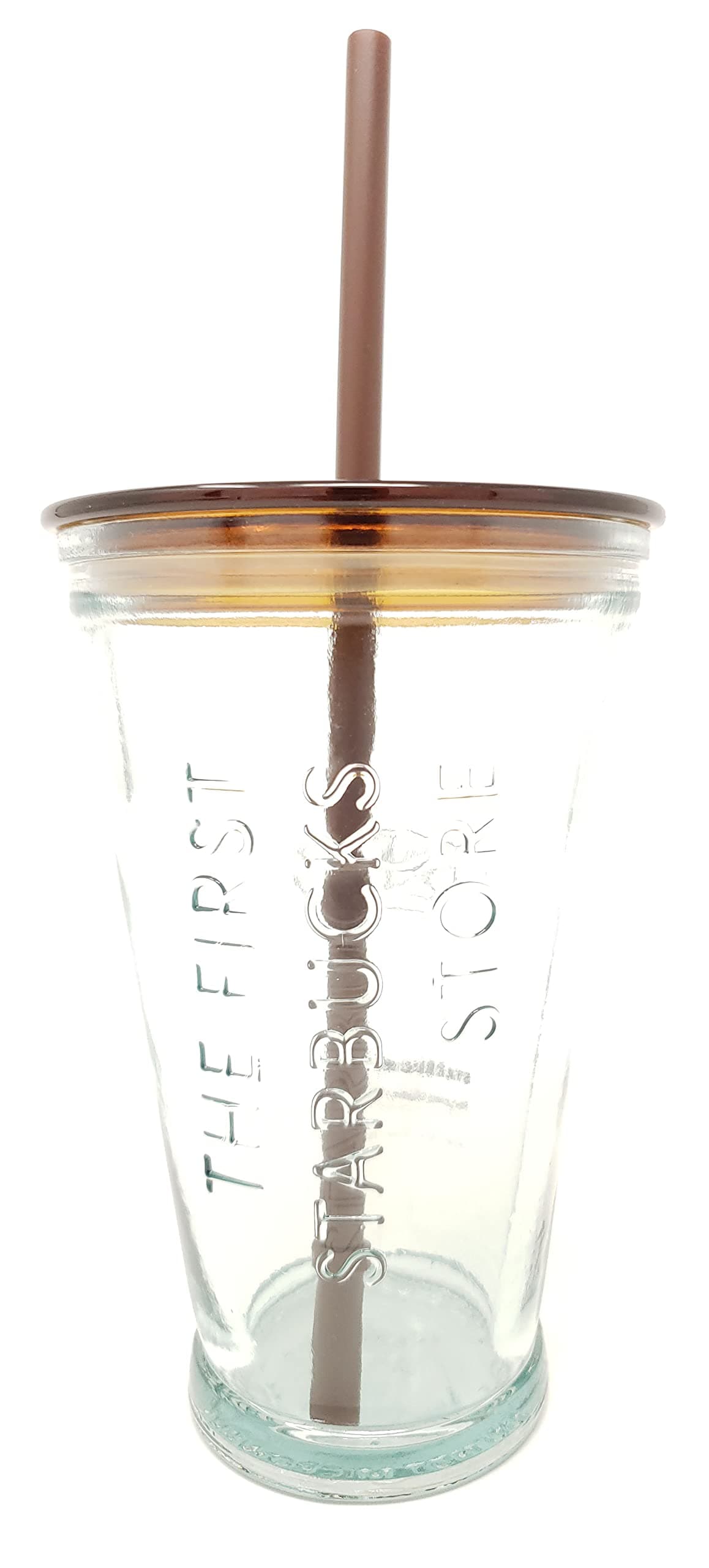 STARBUCKSExclusive Seattle 1912 Pike Place First Store Brown Recycled Glass Cold Cup, 16 Fl Oz