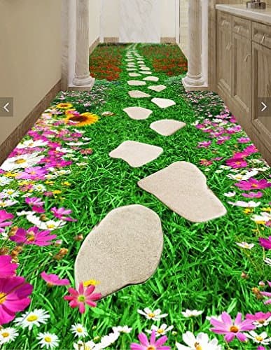 Wallpaper Non-Woven Custom Size Premium Wallpaper The Self-Adhesive Creative Flower Bath Road Corridor Through The 3D Floor Stickers Posters Waterproof Non-Slip Wear