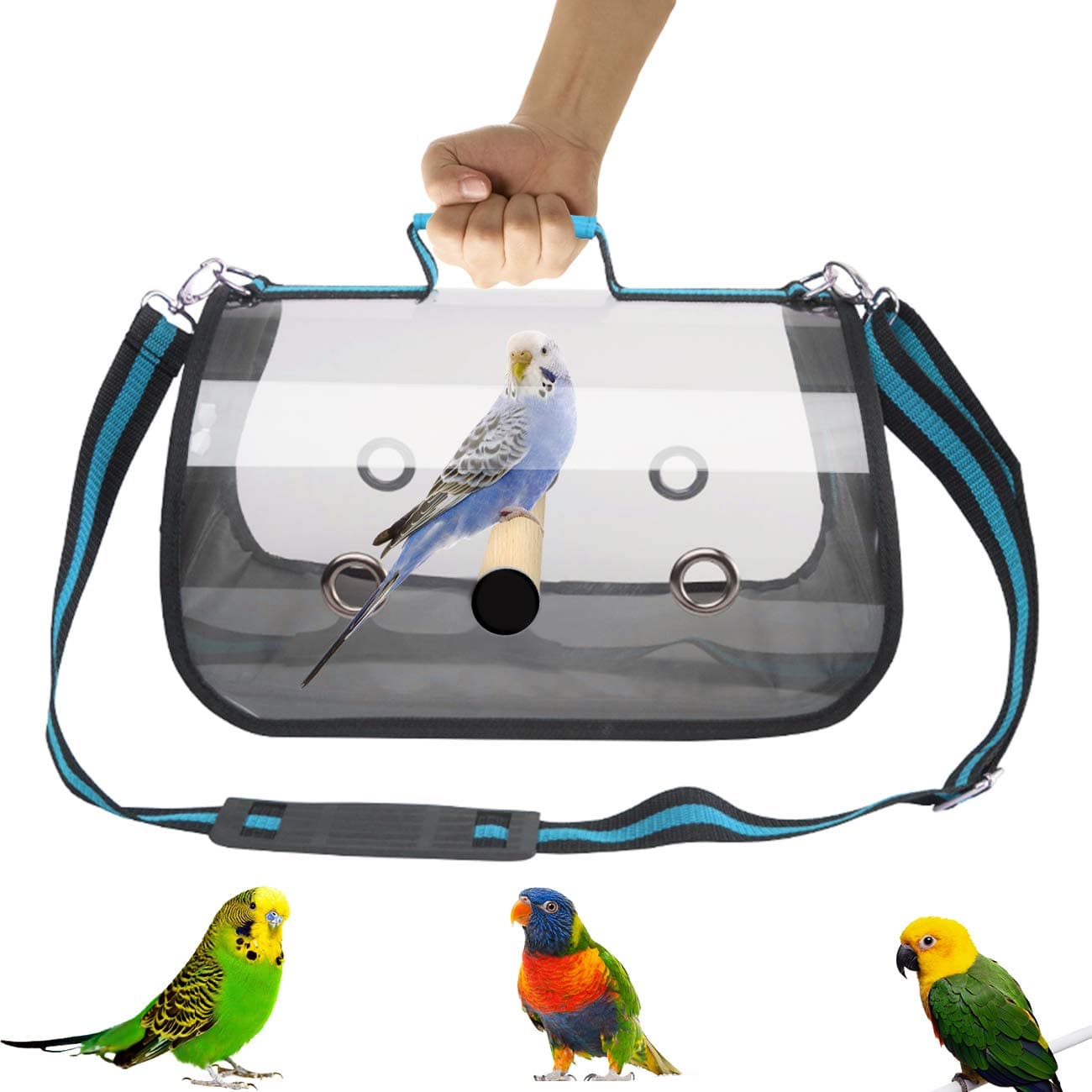 Lightweight Bird Carrier, Bird Travel Cage(Large-17 x 9 "x 11" )