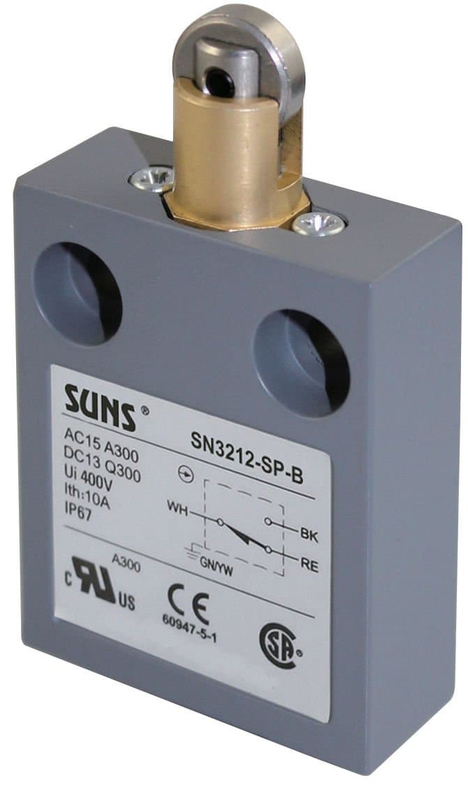 SN3212-SP-B3 Roller Plunger Compact Limit Switch w/ 3m Cable (Bottom Exit)