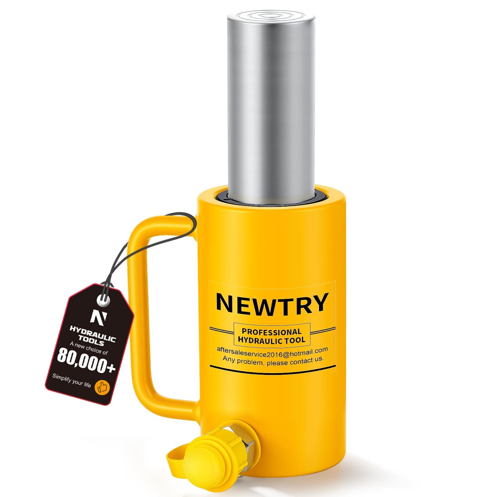 NEWTRY 20 ton Hydraulic Cylinder Long Jack 4” Stroke Porta Power Ram Jack Lifting Cylinder Retract Automatically for Shipbuilding Bridge Construction