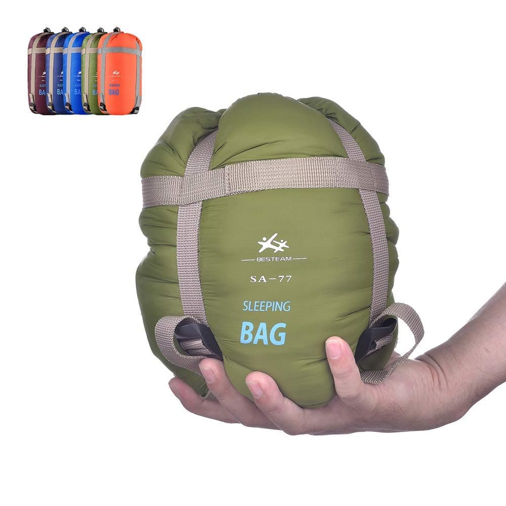 Warm Weather Sleeping Bag - Portable Waterproof Compact Lightweight, Packable for Kids, Teens Adults Camping Backpacking Hiking, Spring Summer Fall