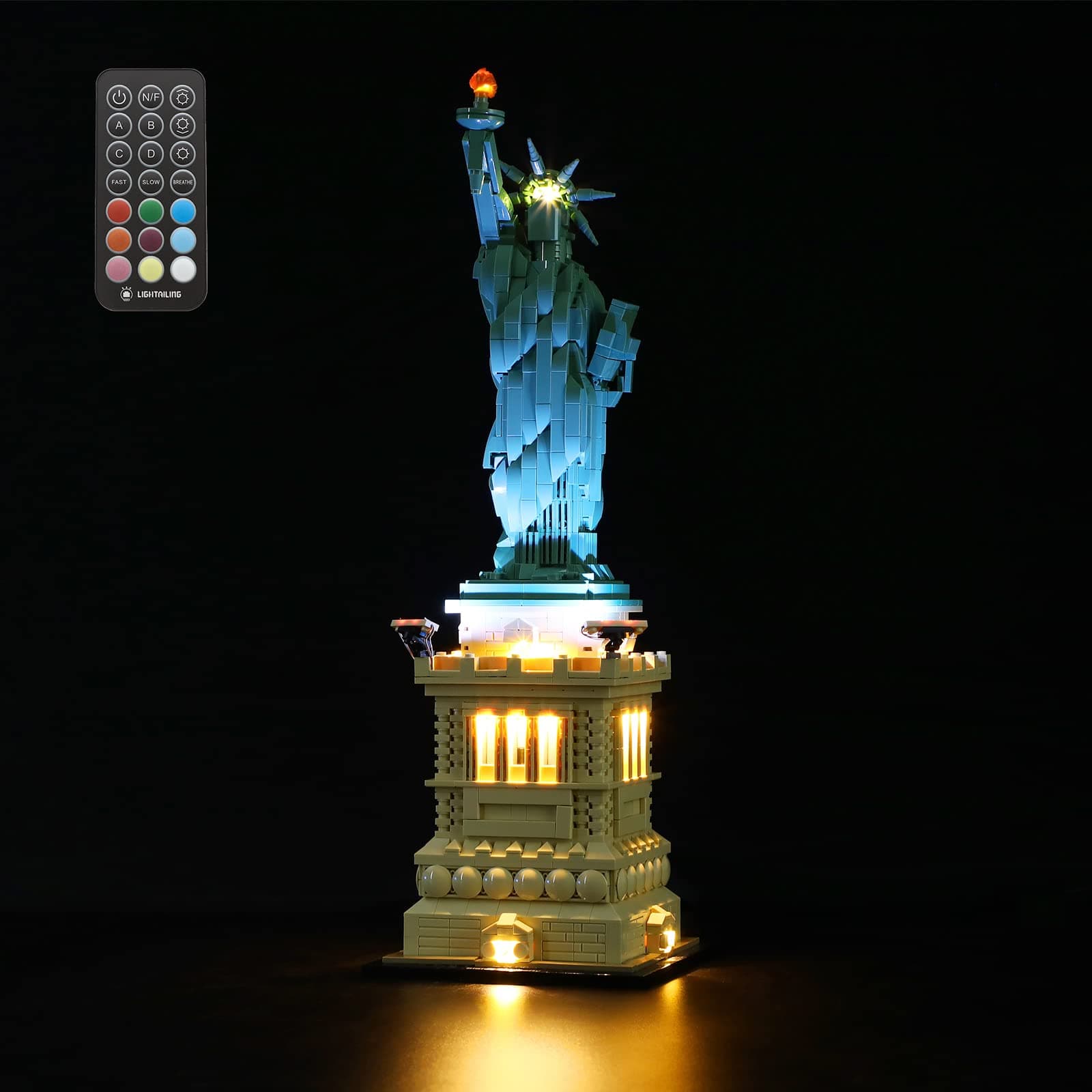 LIGHTAILING Led Light for Lego 21042 Architecture Statue of Liberty Building Blocks Model:Remote-Control Version - NOT Included The Model Set