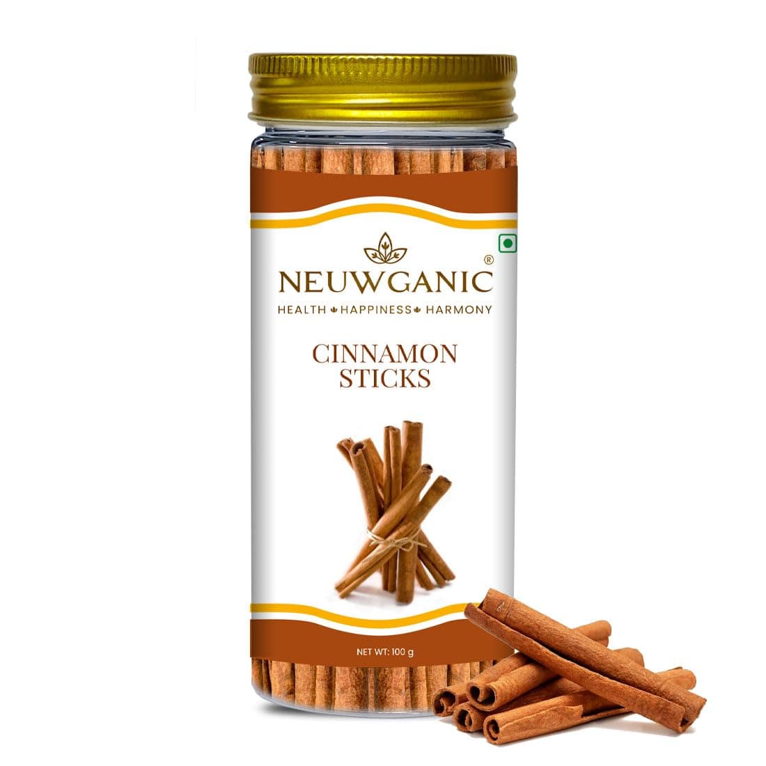 Neuwganic - Natural Cinnamon Sticks | Pure & Natural Dalchini | Indian Organic Spices | Ideal For Making Cookies/Masala Tea/Desserts | 100 Gm Pack Of 1