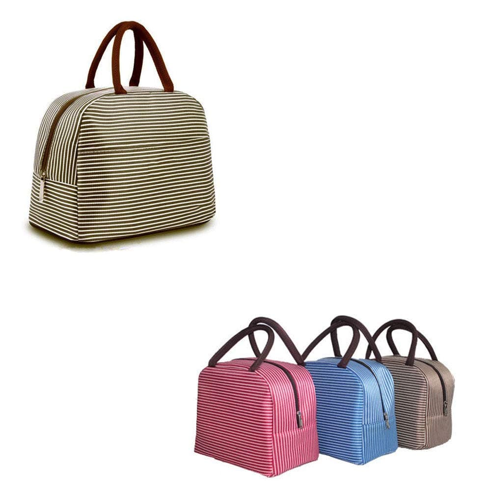 Large Heavy Duty Insulated Lunch Bag Cooler Bag for Men and Women (Black and Gray) Overwake Original