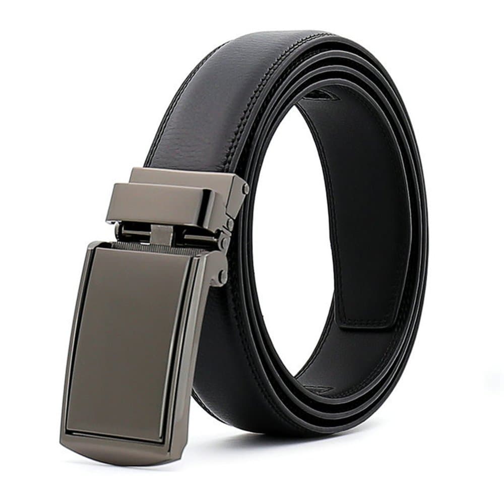 Comfort Leather Ratchet Dress Belt Men Perfect Fit With Automatic Click Buckle