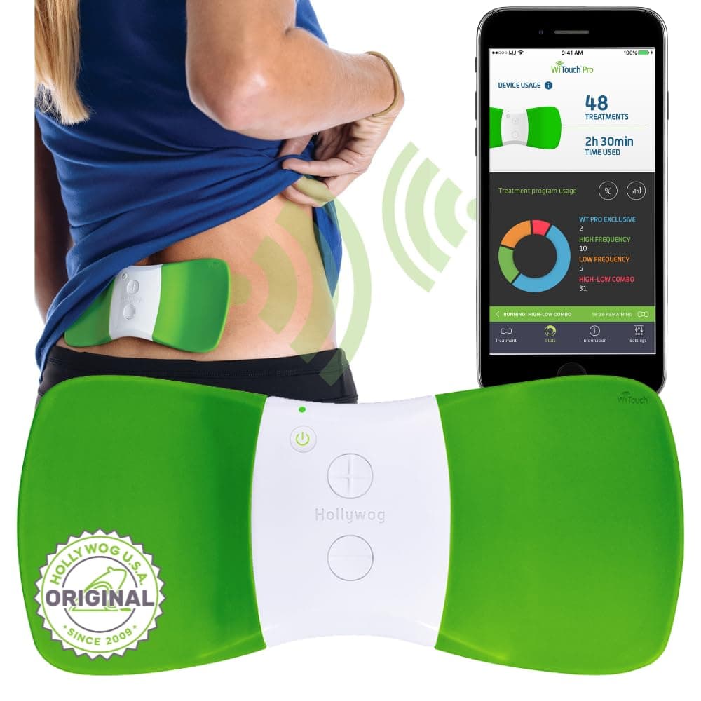 WiTouch Pro Bluetooth TENS Unit – Wireless Lower Back Pain Relief Device | FDA-Cleared, Drug-Free, Wearable & Discreet | 15 Intensity Levels + App Control | Includes 3 Pairs Gel Pads