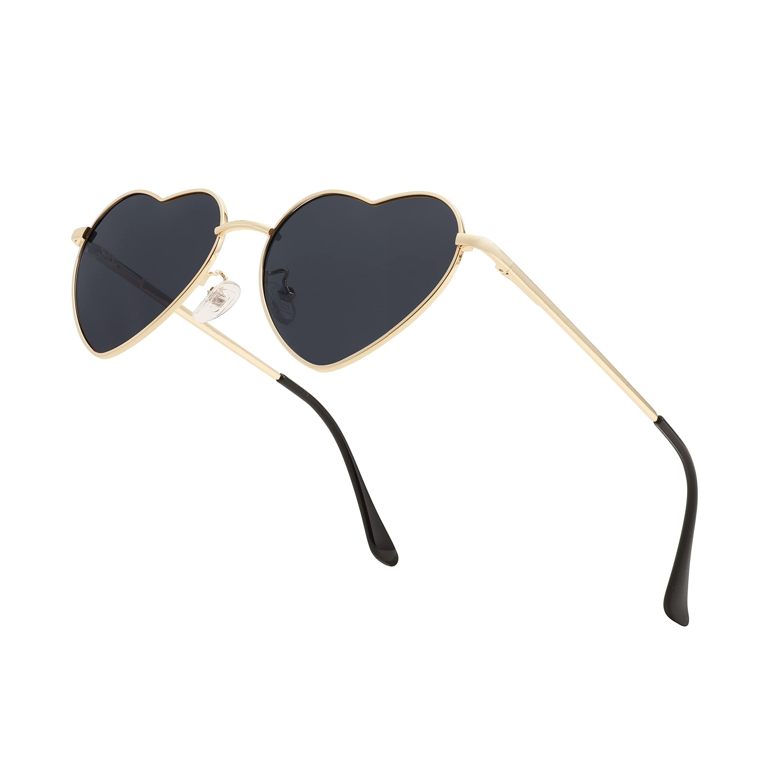 Polarized Heart Sunglasses Women Men Metal Frame Cute Lovely Glasses UV400 Protection E1134