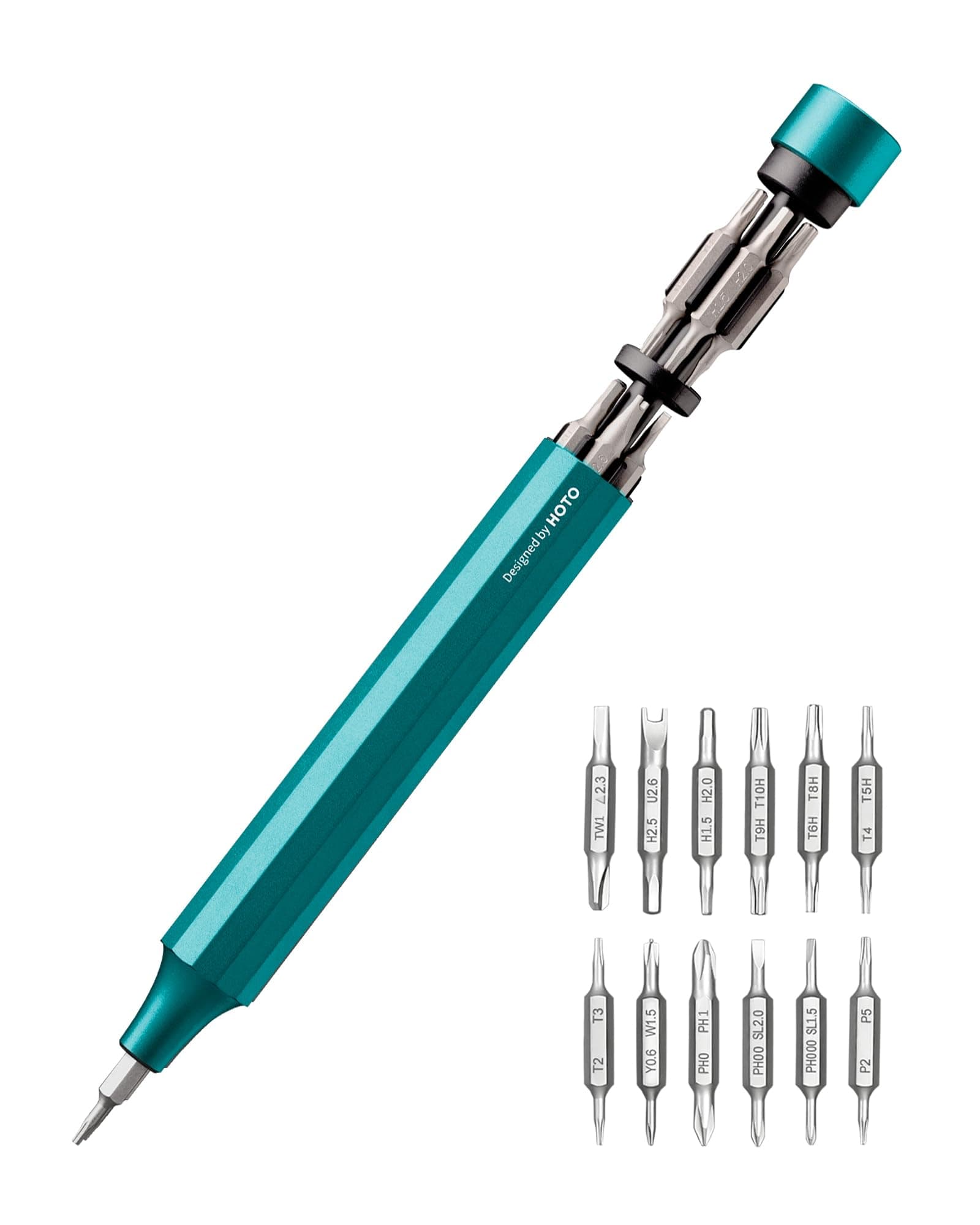 24 in 1 Multi Bit Mini Screwdriver Set Magnetic, Manual Precision Screwdriver Set, EDC Pen Screwdriver for Eyeglasses, Electronics, Watches, Phones, Laptops, Cameras, Dark Turquoise