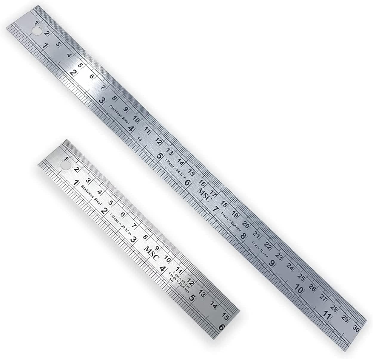 Stainless Steel Metal Shatterproof Straight Edge Metric Ruler Ideal for Sewing (30 cm)