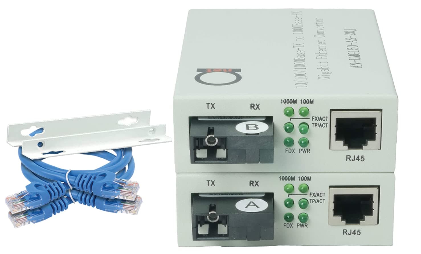 Single Mode SC WDM Single Fiber Bi-Di Gigabit Media Converter | Integrated Fiber Module 20km Support | UTP Cat5e/Cat6 10/100/1000 RJ-45 | Gigabit/Fast Ethernet Auto-Sensing | 1 Pair