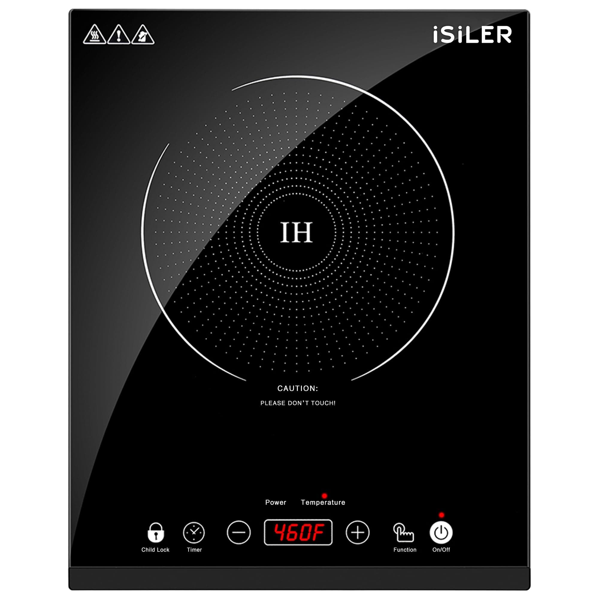 Portable Induction Cooktop, iSiLER 1800W Sensor Touch Electric Induction Cooker Cooktop with Kids Safety Lock, Countertop Burner with Timer, 9 Power Levels Suitable for Iron, Stainless Steel Cookware