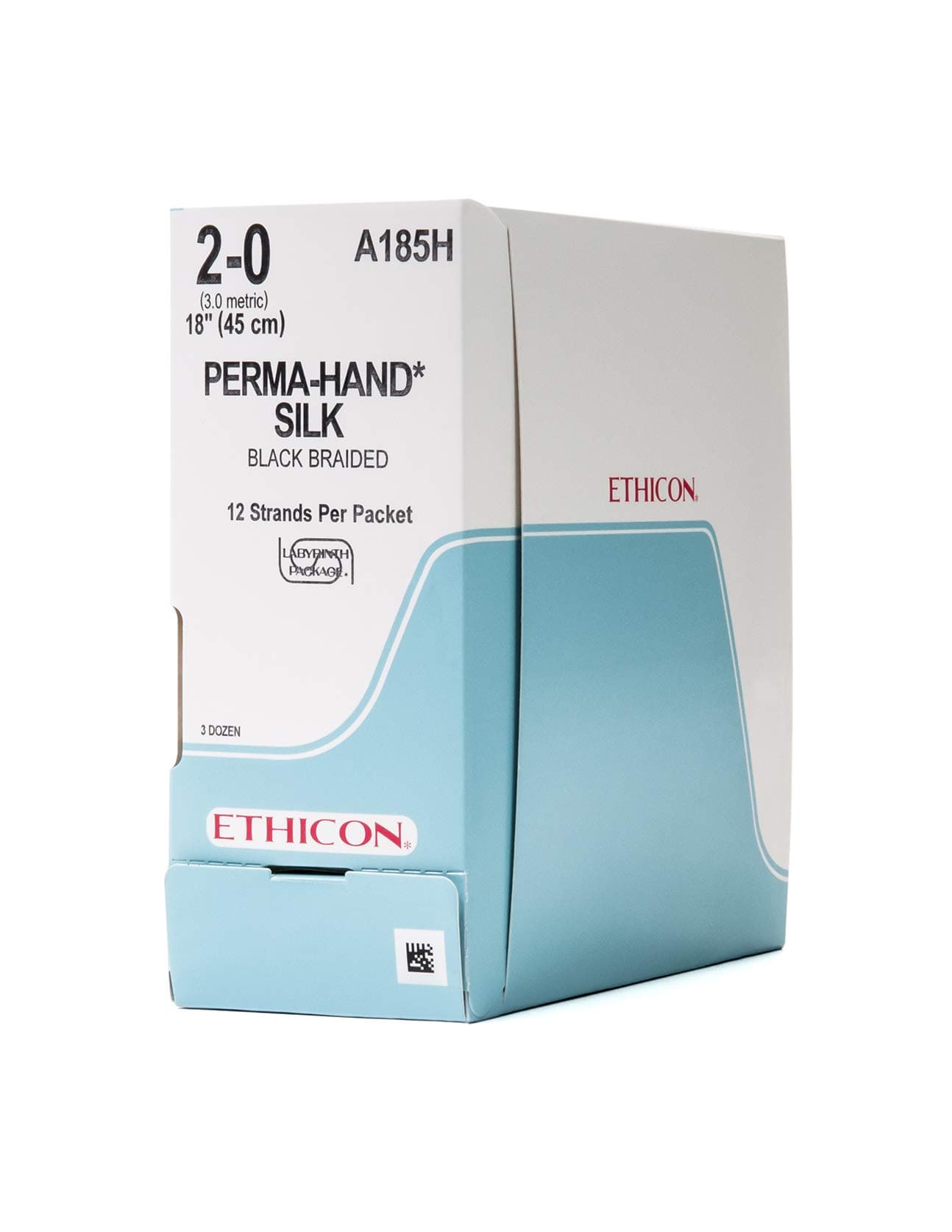 Ethicon A185H Perma-Hand Silk Suture Tie, Natural Non-absorbable, Size 2-0, 12" Width, 18" Length