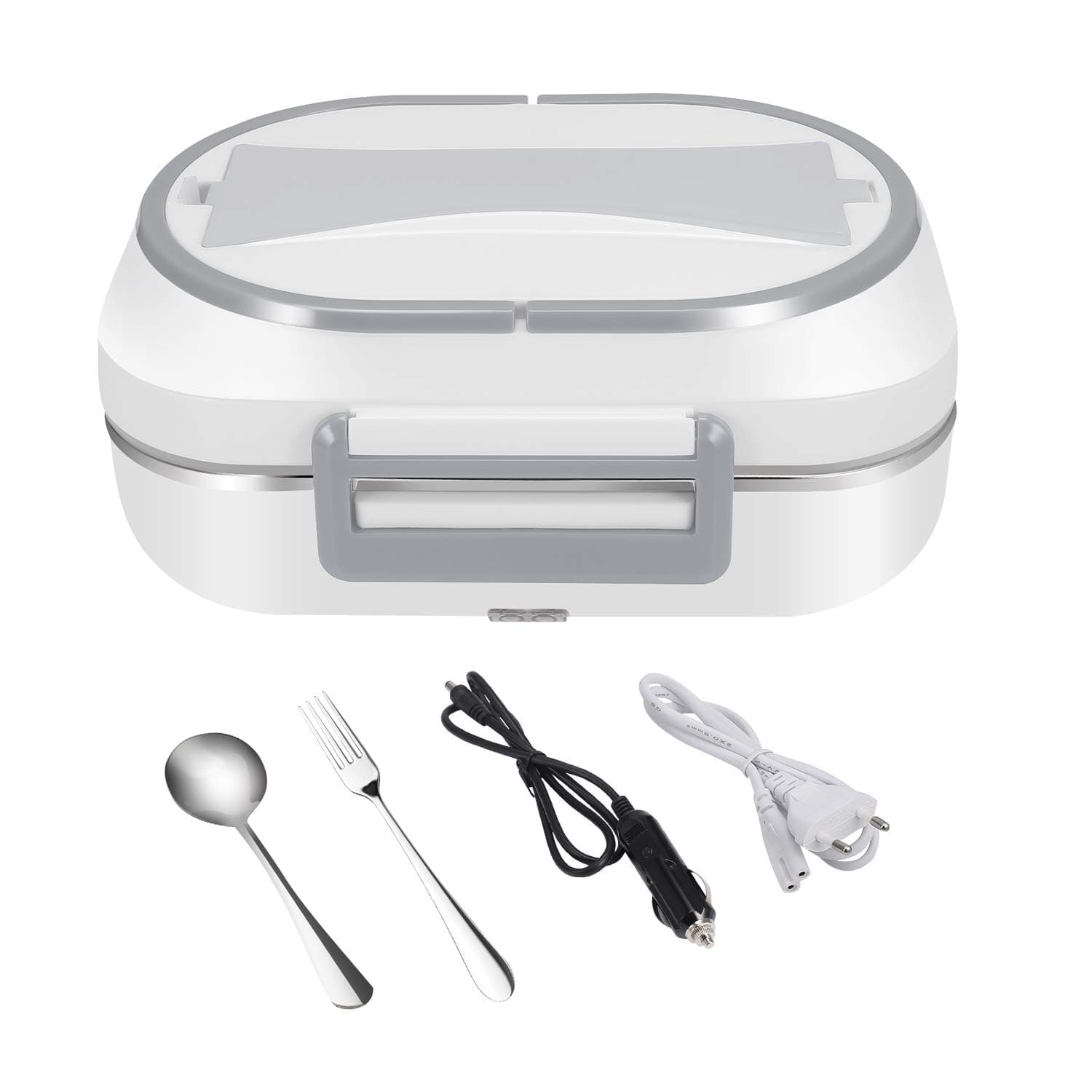 Electric Heating Lunch Box Food Heater Portable Food Warmer for Car Office Home with 304 Stainless Steel Container, 12V and 110V Dual Use