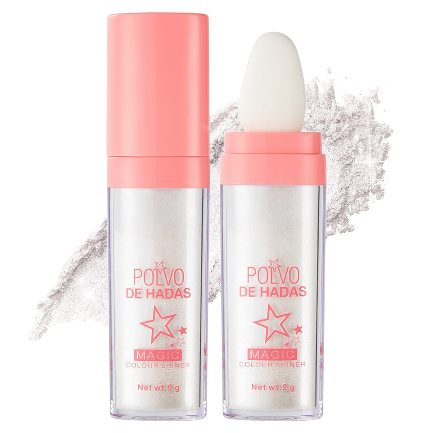 Erinde Highlighter Makeup, Face Glitter Powder Stick, White Glitter Highlighter Makeup, Body Glitter, Shimmer Highlighter Powder, Fairy Dust Highlighter, Natural Sparkly for Face Body 01# White