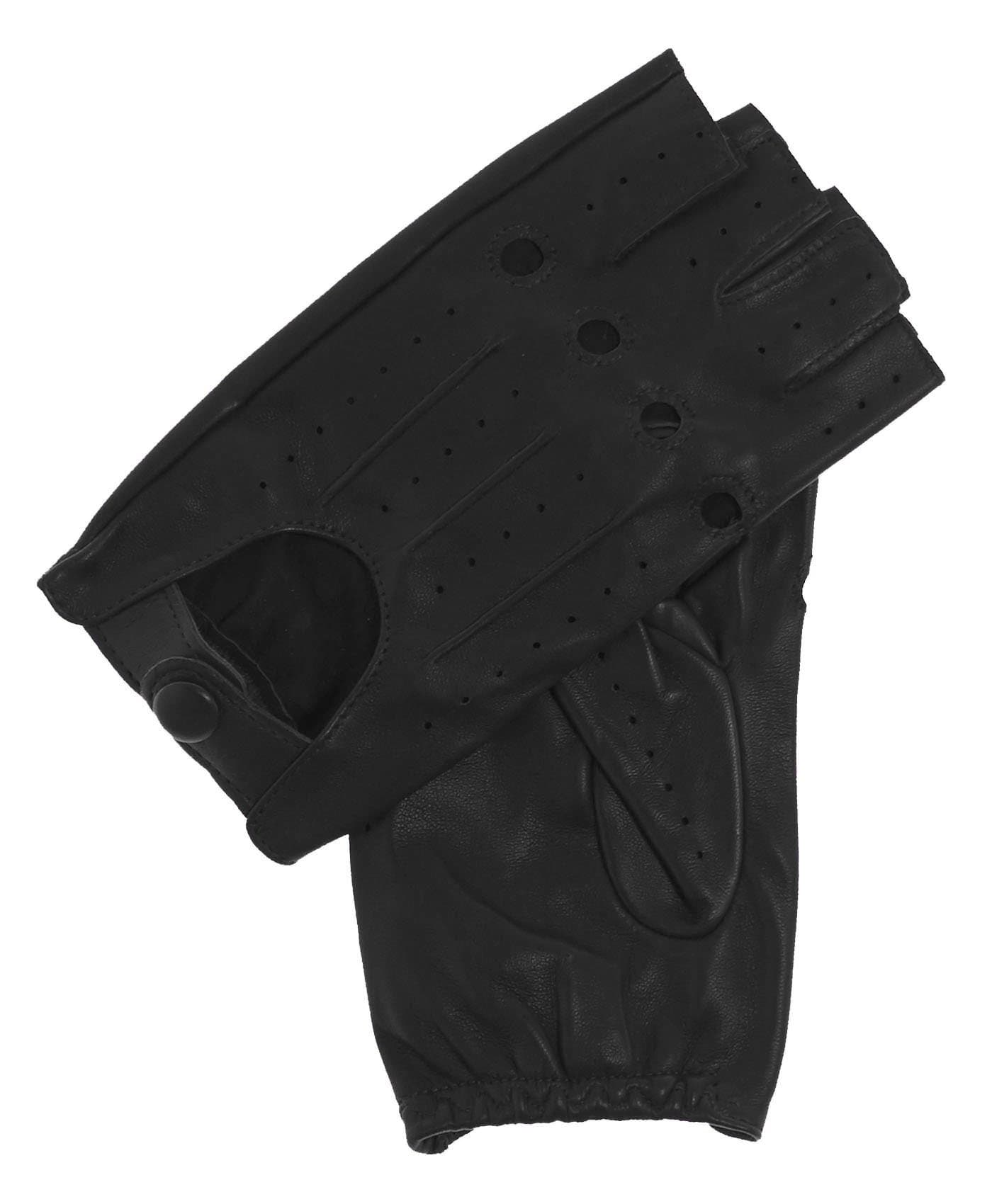 Women's 1/2 Finger Leather Driving Gloves Size 6 Color Black