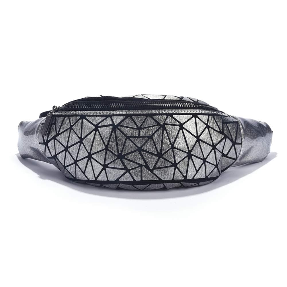 Women Geometric Luminous Waist Bag Fanny Pack Sport Outdoor Travel Chest Bag Purse