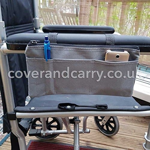 Armrest Side Bag for use with Mobility Scooters, wheelchairs and Walkers