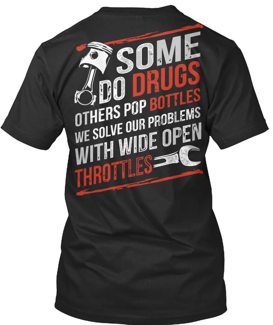 Vitome Biker Biker T-Shirt Some Do Drugs Others Pop Bottles Biker T-Shirt for Mens