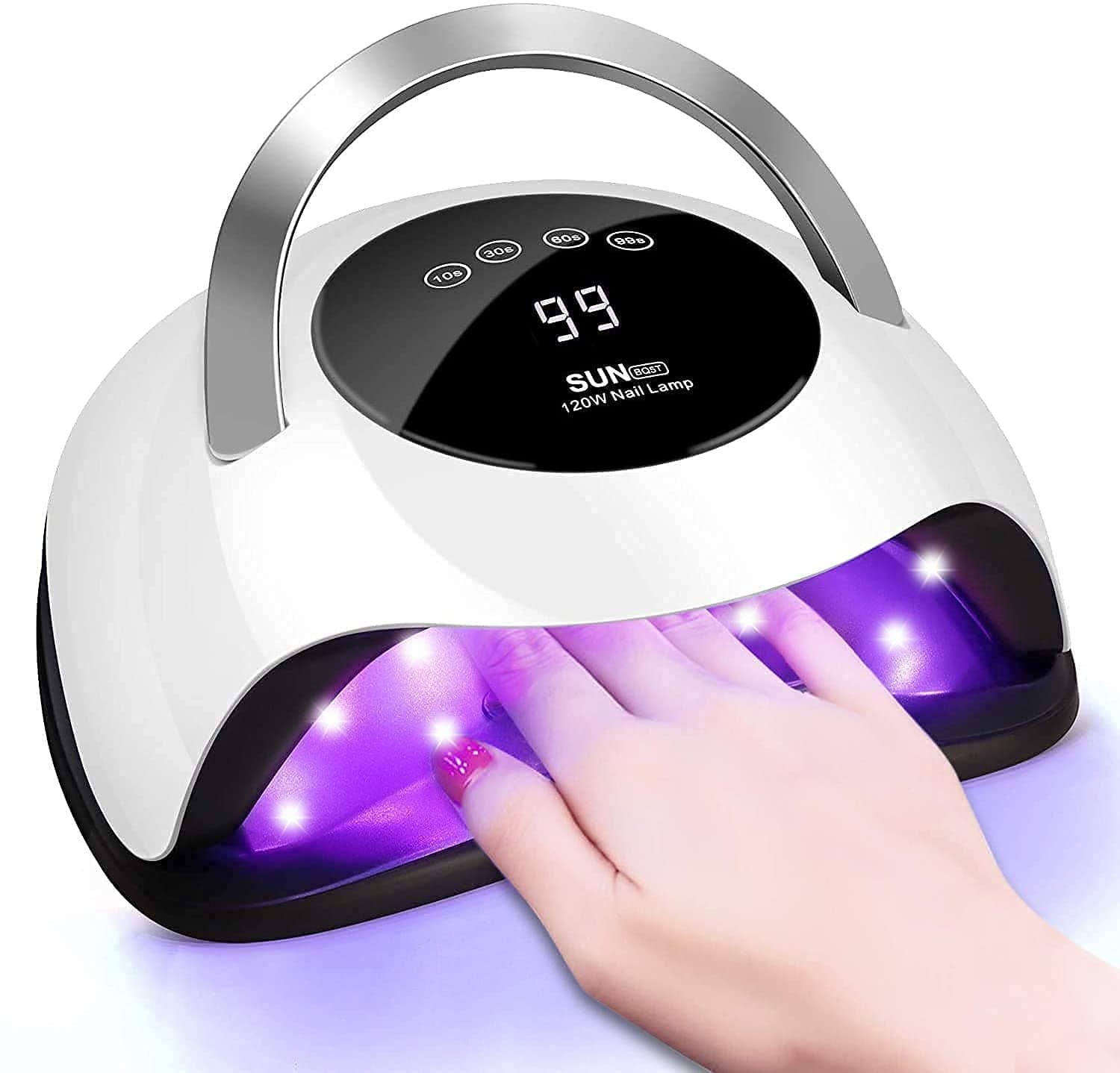 128W UV LED Nail Lamp - Faster Nail Dryer for Gel Nail Polish,UV Gel Polish Curing With 36 Light Beads & 4 Timer Setting,Professional Curing Lamp,Auto Sensor Nail Machine