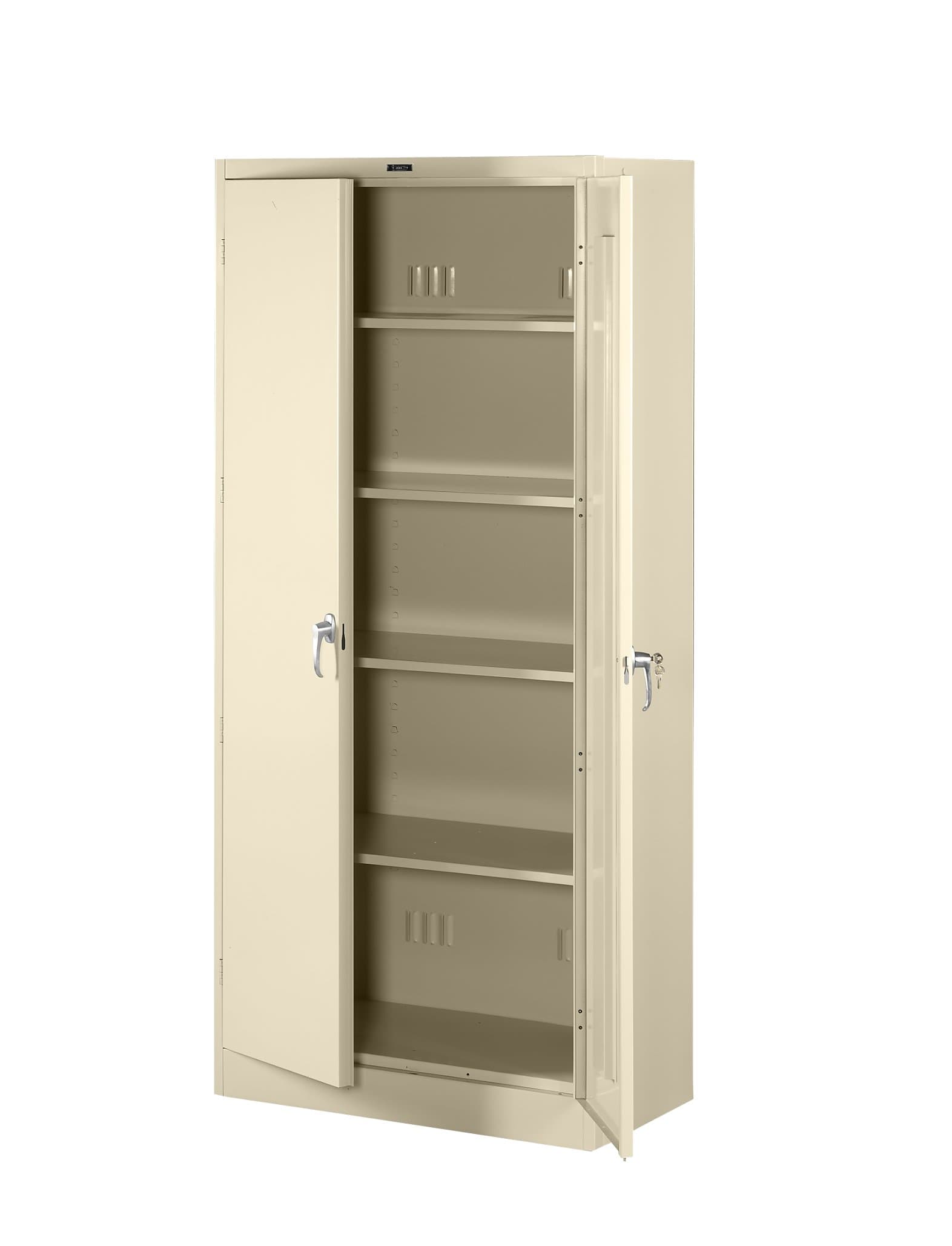 Tennsco 7824 Heavy Gauge Steel Deluxe Welded Storage Cabinet, 5 Shelves, 200 lbs Capacity per Shelf, 36" Width x 78" Height x 24" Depth, Putty