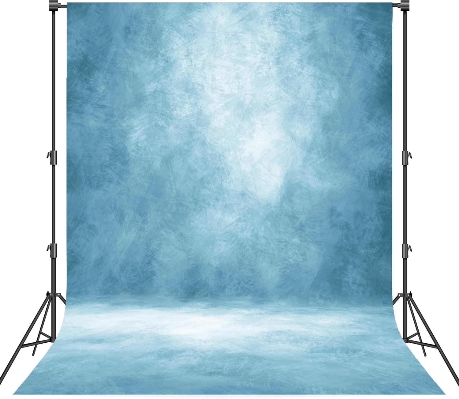 Abstract Professional Photography Backdrop for Portrait Photo Props Booth Background Photoshoot Studio with Polyester Fabric Roller Pocket on Top(6x8ft, Light Blue,No Stand)