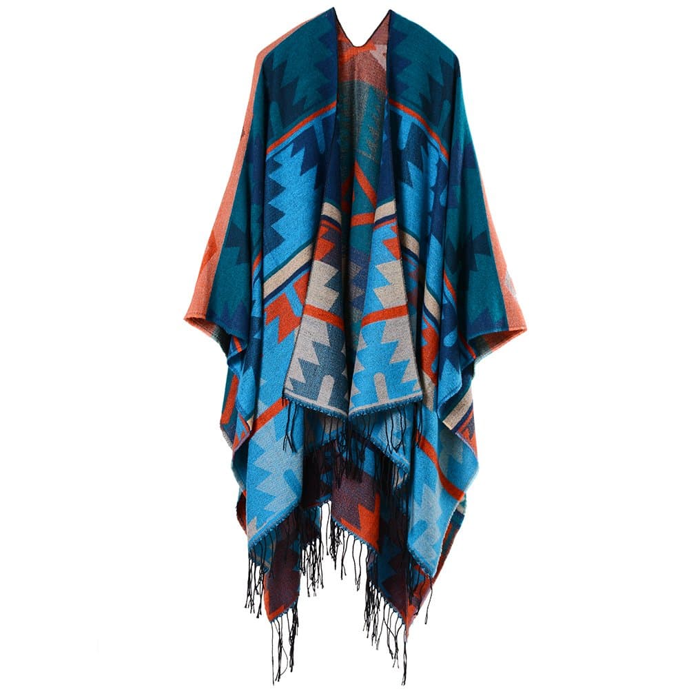 QBSMWomen's Shawl Wrap Poncho Ruana Capes Open Front Cardigan Blanket Wraps for Fall and Winter