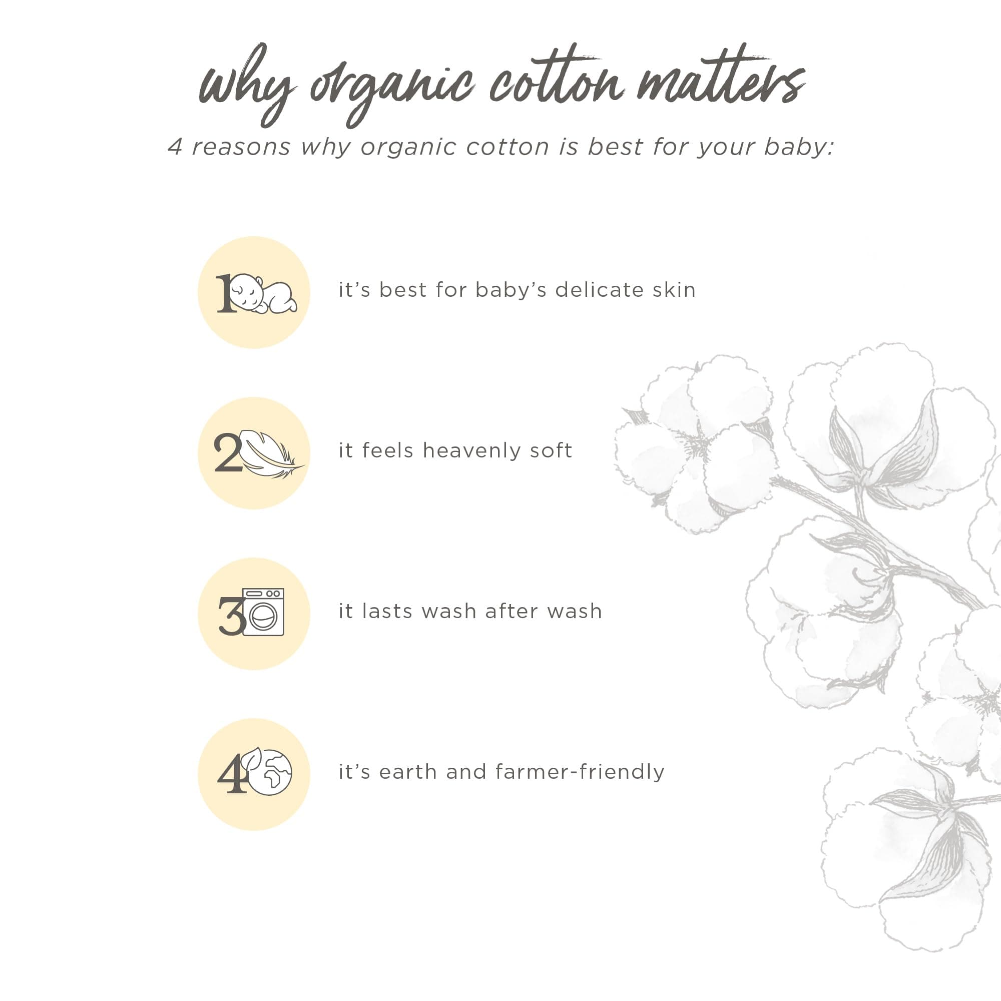 Burt's Bees Baby - Bibs, 4-Pack Lap-Shoulder Drool Cloths, 100% Organic Cotton with Absorbent Terry Towel Backing 4-Pack Grey LY11178-HTG-OS