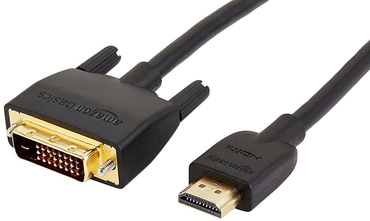 Amazon Basics HDMI to DVI Adapter Cable, Bi-Directional 1080p, Gold Plated, Black, 0.9 meters, 1-Pack