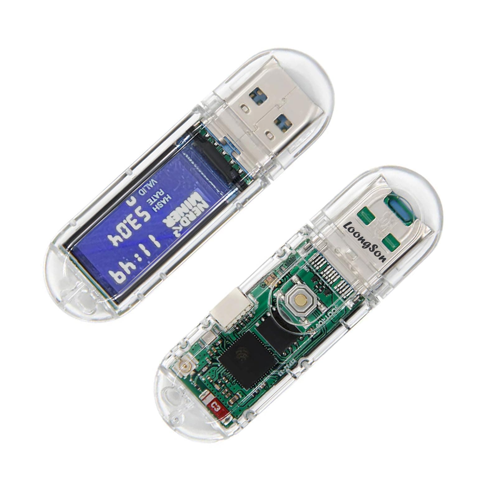 Bitcoins Miner V2 Dongle USB 75KH 1W T-Display S3 Bitcoin Solo Lottery Miner Win 3.125 BTC with Low Power Consumption（1PCS）