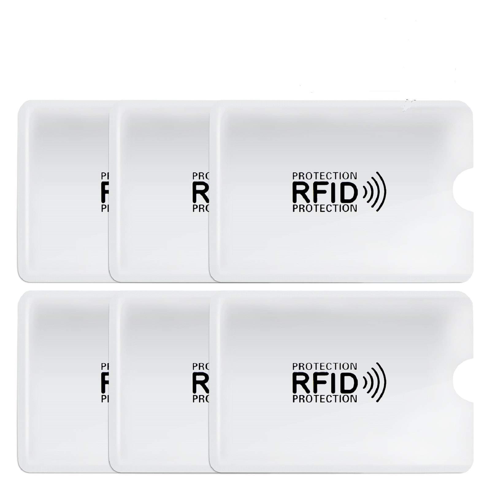 RFID Blocking Sleeves Credit Card Holder,6 set-Premium Identity Theft Protection-Smart Slim Design fits Wallet/Purse