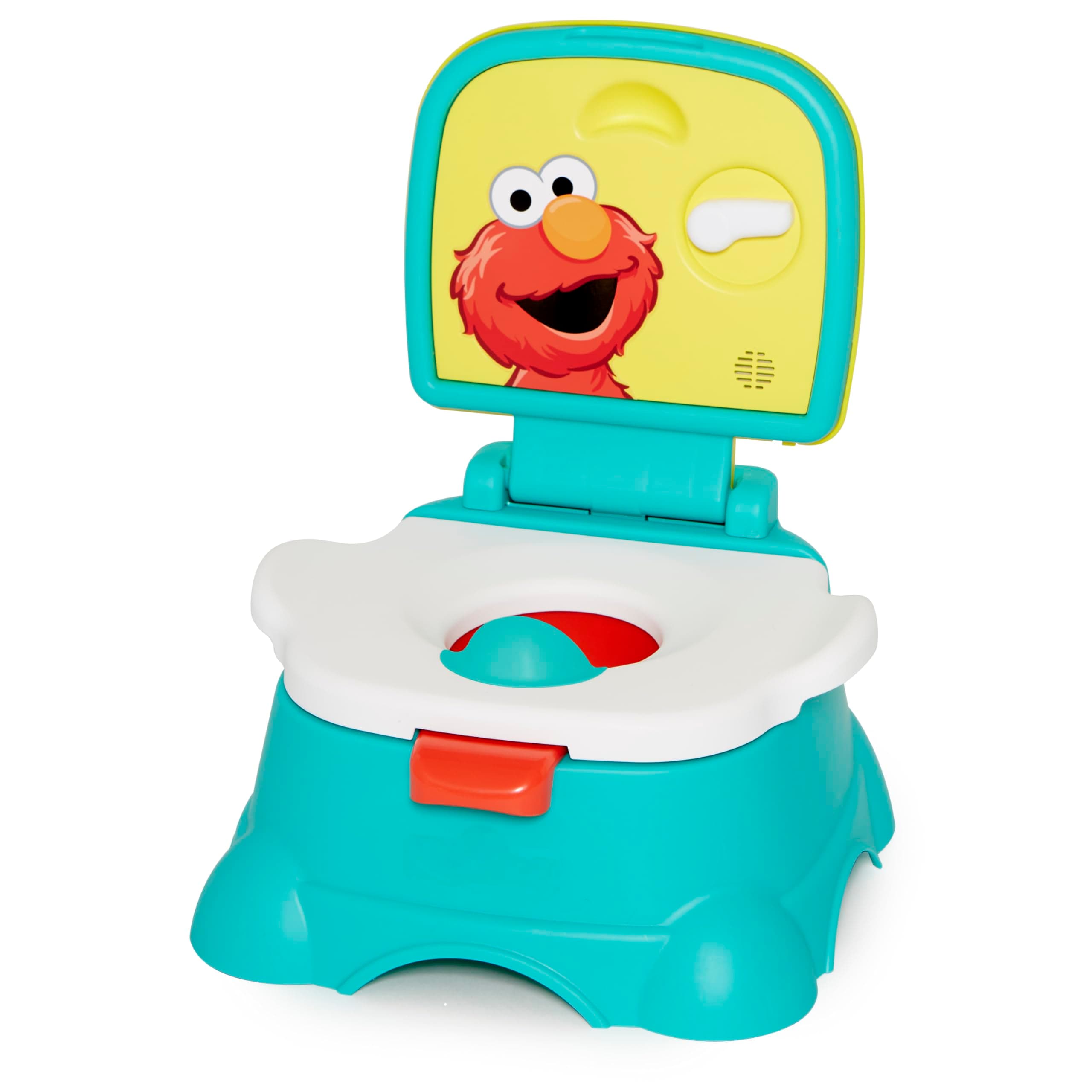 Elmo Hooray 3-in-1 Potty Training Toilet Seat and Step Stool, Easy to Clean Design with Flush Handle and Sounds, Portable and Great for Travel, Perfect for Toddler Boys and Girls 1-3