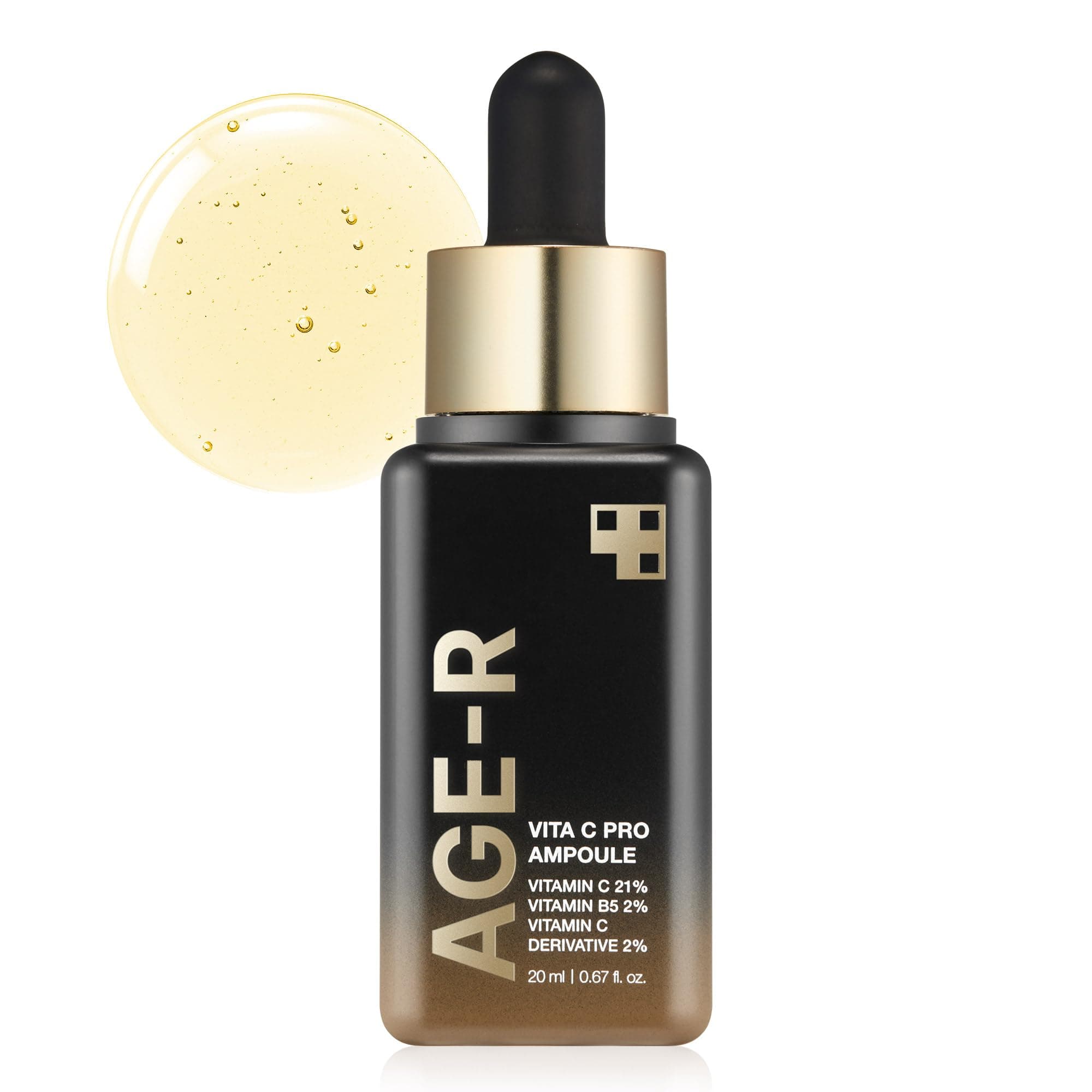 Age-R Vita C Pro Ampoule -Vitamin C Serum for Pigmentation, Uneven Skin Tone, and Hydration - Boost Absorption and Radiance by up to 780% with Age-R Booster Pro