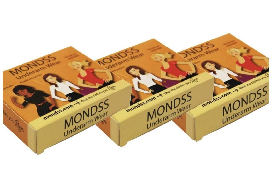 MONDSS Triple Pack of Underarm Wear – Sweat Absorbent Pads (Adhere/Stick to Skin) for Women/Men. Fast Free Same Day Shipping Worldwide.**AS SEEN ON TV!**