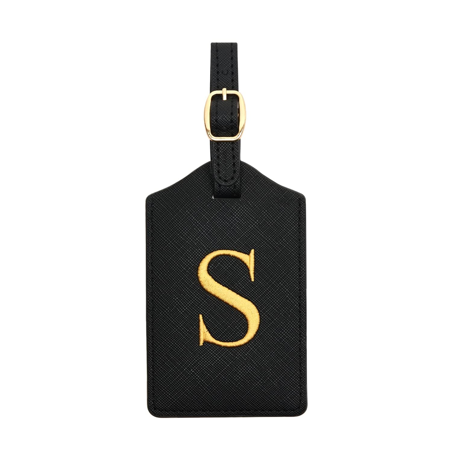 Luggage Tag PU Leather for Suitcase Baggage Handbag Travel Bag Label Suitcase Tag Label Tag w. Name Card & Privacy Cover (S)