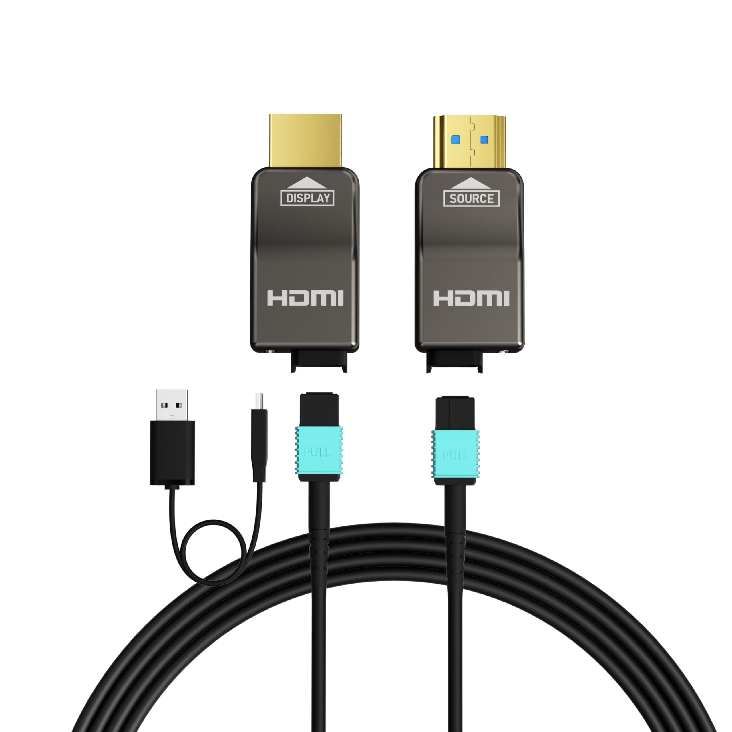 RUIPRO8K Detachable Full Fiber Optic Armored HDMI 2.1 Cable 85FT, Ultra High Speed 48Gbps, Support 8K@60Hz 4K@120Hz, Dynamic HDR, eARC, Compatible with TV/PS5/Xbox/Blu-ray/Monitor/Projector