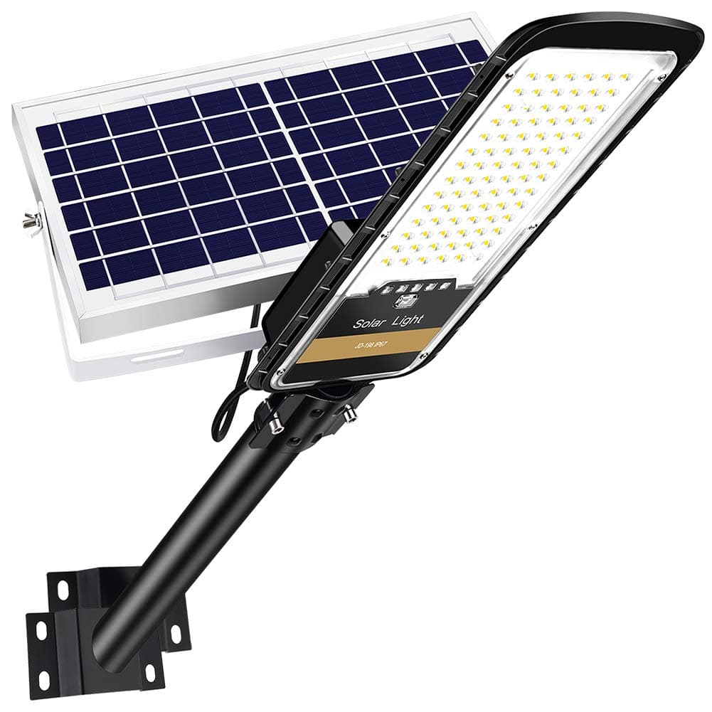 Solar Street Lights Outdoor Lamp, 16000lm IP67 Waterproof Light with Anti Broken Remote Control Mounting Bracket, Dusk to Dawn Security Led Flood Light for Yard, Garden, etc.