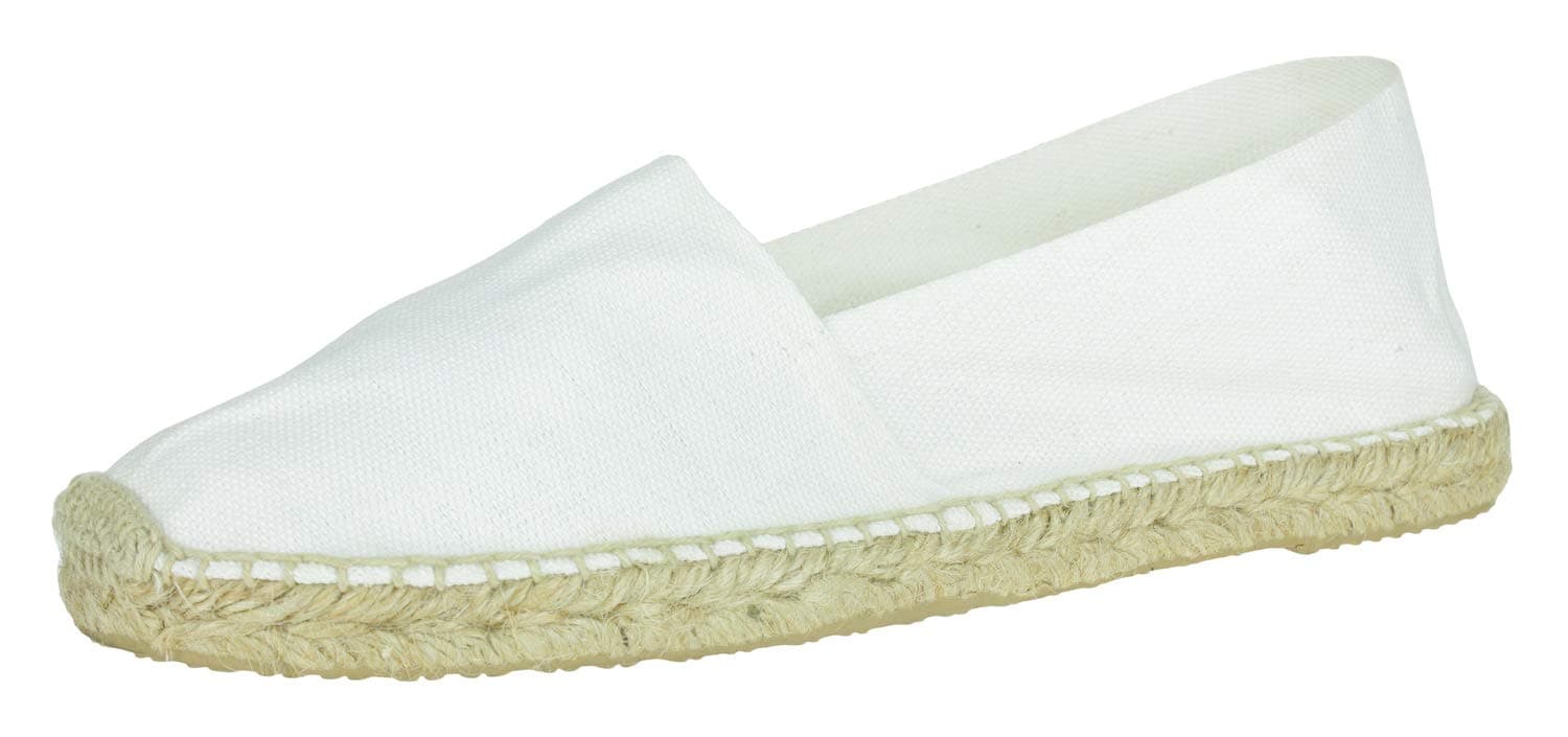 Cotheeka Natural Fiber Jute and Canvas Womens Espadrilles Flats (9 US Womens/EU 40, White)