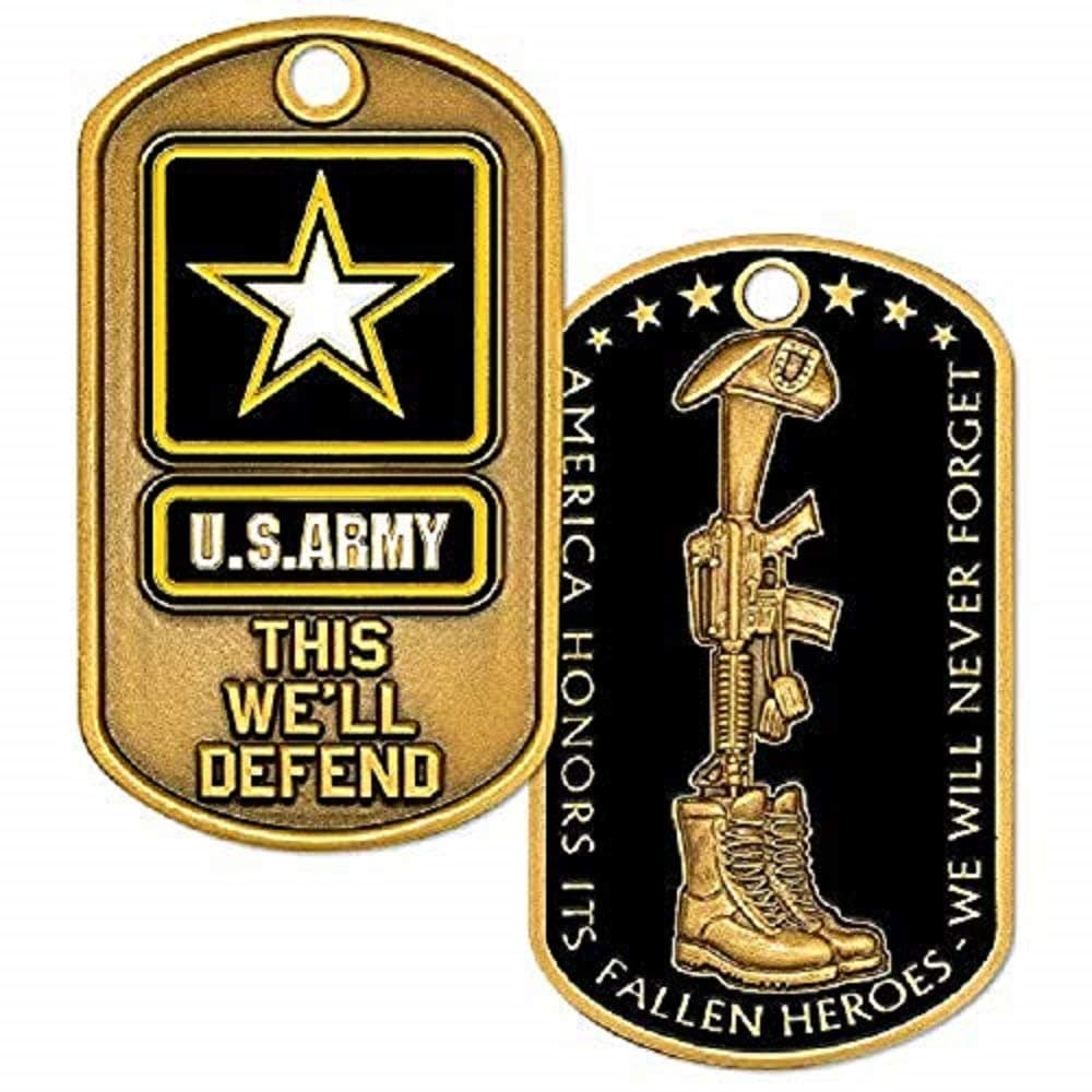 U.S. Army Fallen Heroes Dog Tag with chain