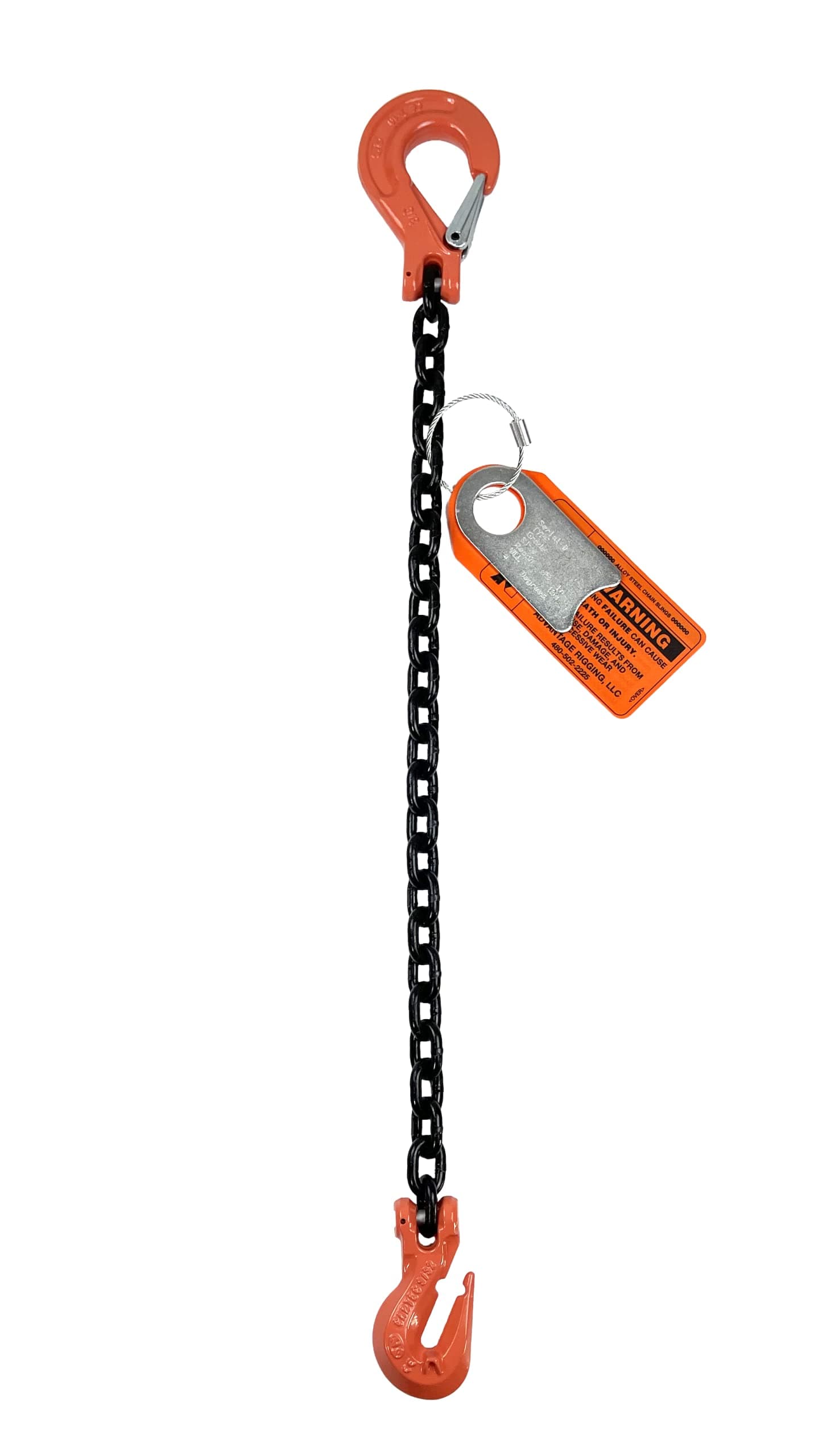 Chain Sling - 1/2" x 10' Single Leg with Grab and Sling Hook - Grade 100