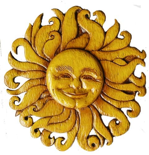 Sun Face Celestial Wall Decor Plaque