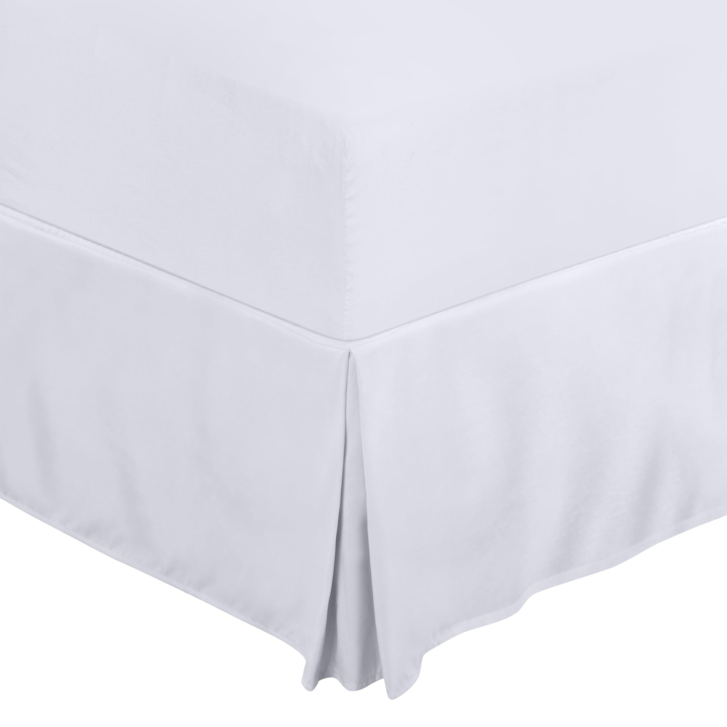 Utopia Bedding Valance Sheet Double, OEKO-TEX Certified, Soft Brushed Polyester Microfiber, Fits Under the Mattress, Pleated Base Bed Skirt with a Drop of 40 cm (White)