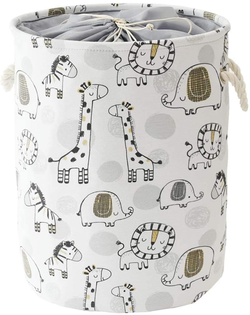 INough Baby Laundry Baskets Baby Hamper, Toy Basket for Kids Washing Basket, Toys Storage Basket for Soft Toy Animal Basket Safari Nursery Decor (Giraffe)
