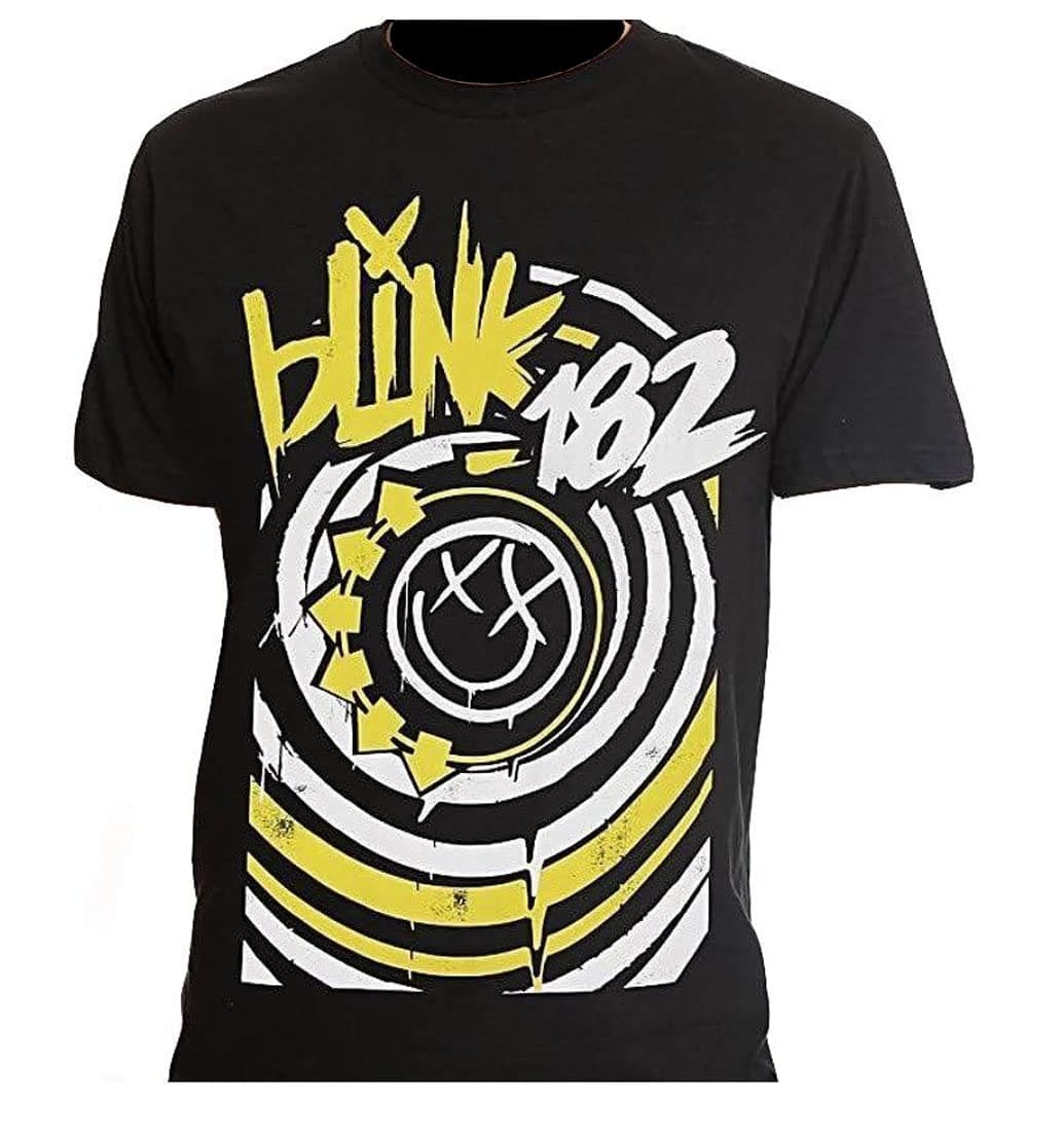 Apparel Blink 182 - Happy Face Logo - Men's T-Shirt Black (Medium)