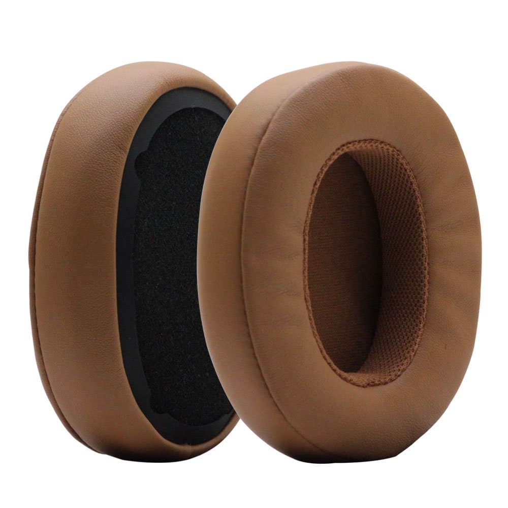 Poyatu Replacement Earpads Compatible for Skullcandy Crusher/ANC/EVO Bluetooth Wireless Hesh 3 & EVO & ANC Headphones Gray/Tan Memory Foam Ear Cushions Earbuds Ear Pads Repair Parts Brown