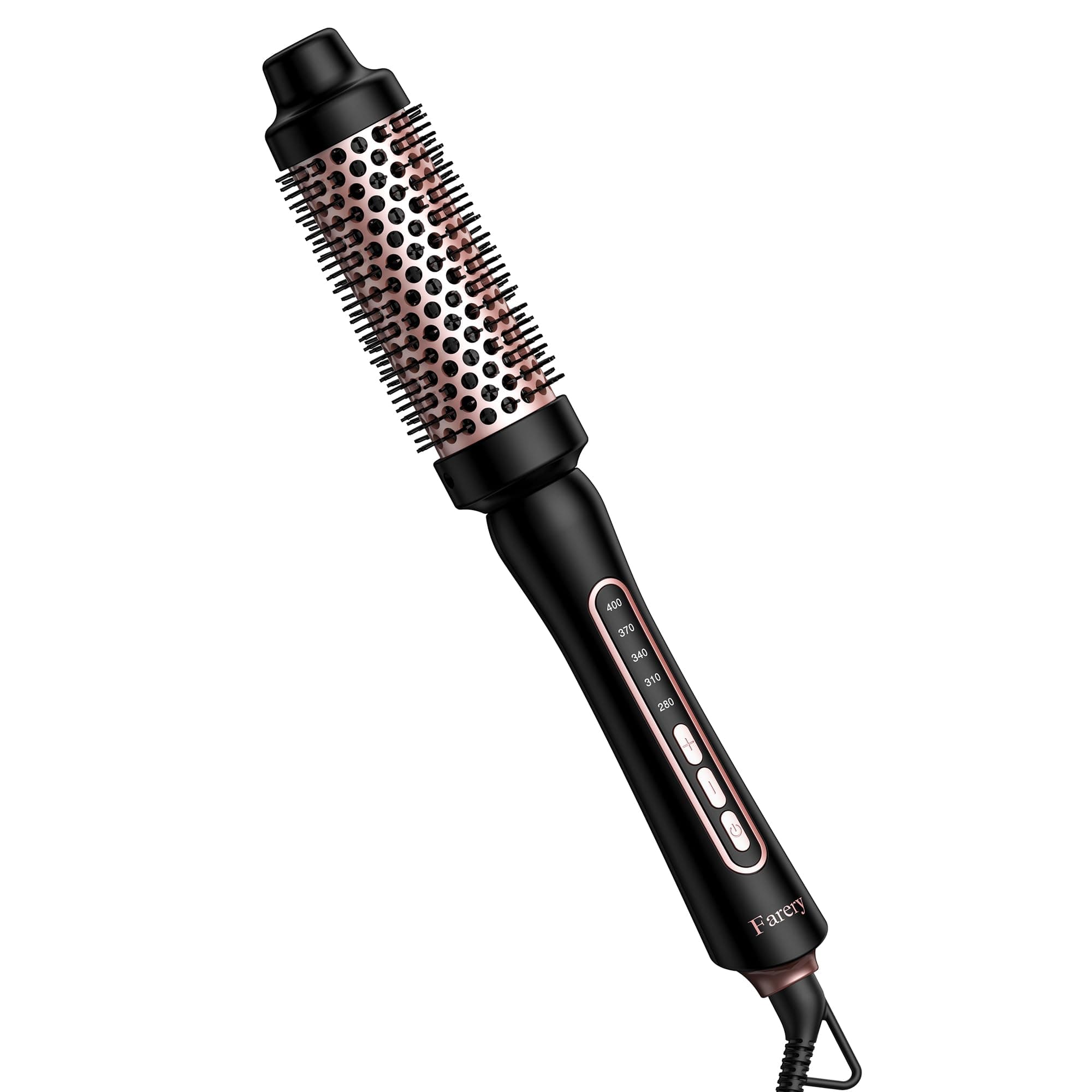 Farery Thermal Brush Creates 90's Voluminous Style, Non-Blowing Heated Round Brush, 1 1/2 Inch Hot Curling Brush with Adjustable Temp, Easier & Faster & Smoother, Dual Voltage for Travel