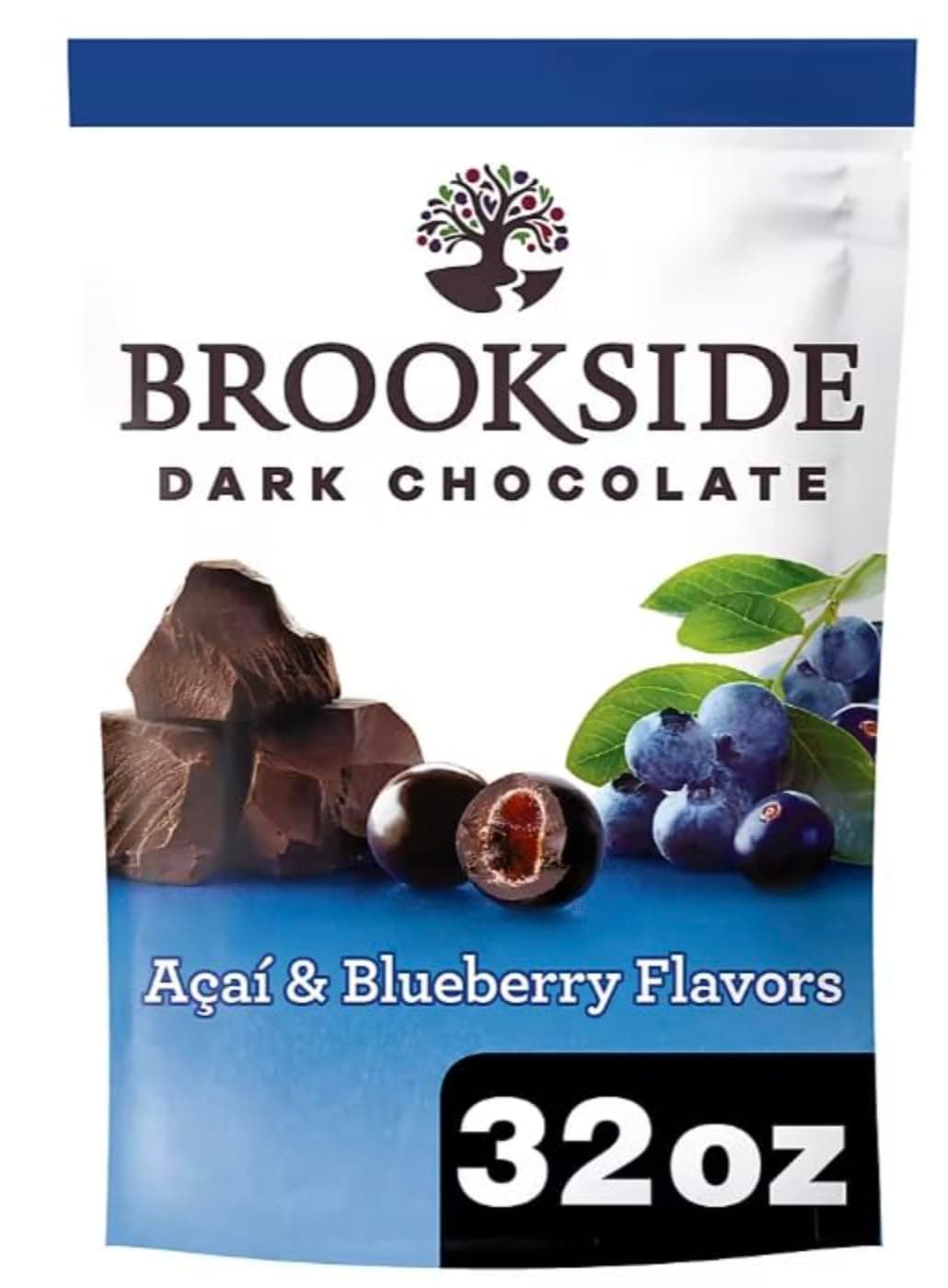 Dark Chocolate, Acai/Blueberry, 32 Ounce