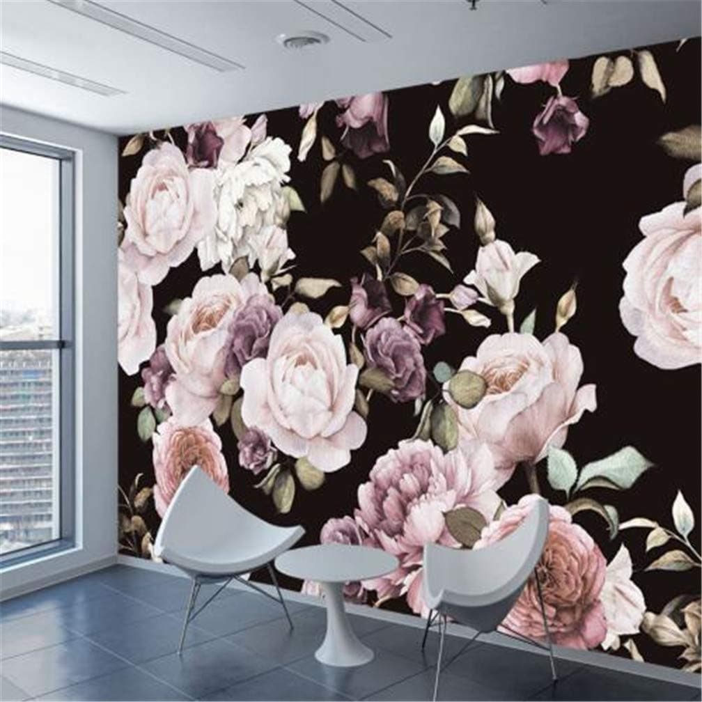 3D Wallpaper Non Woven Forest Wallpaper Nordic Style Aquarium Mural Wood Effect Wallpaper Bedroom Wallpapercustom 3D Photo Wallpaper Mural Hand Painted Black White Rose Peony Flower Wall Mural Living